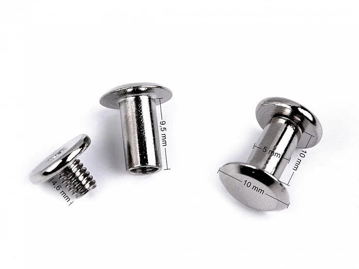 Nýt šroubovací sedlářský 10mm nikl 